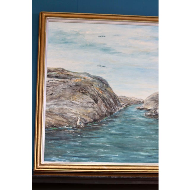 E Alveskog, Swedish Seascape, 1960s, Oil on Panel For Sale - Image 6 of 9