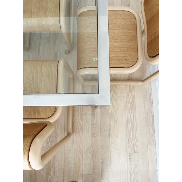 Vintage Postmodern 1970s Milo Baughman Style Chrome and Glass Dining Table For Sale In New York - Image 6 of 6