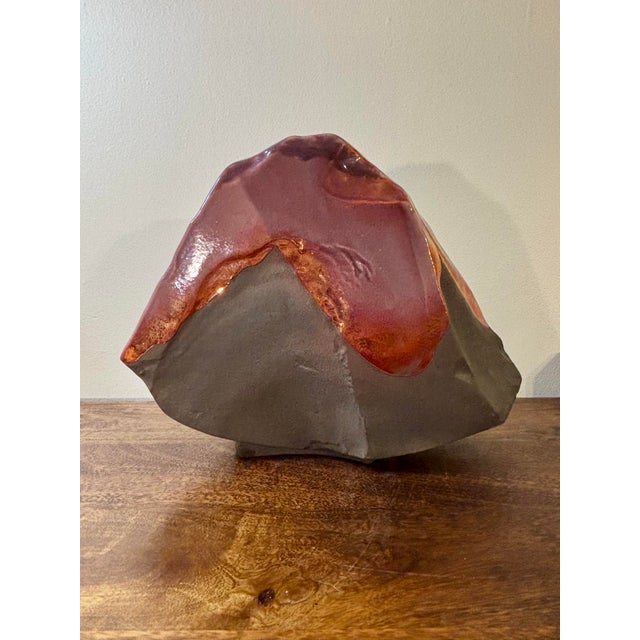 Vintage 1960s Tony Evans Raku Studio Pottery Vase, Abstract Form For Sale - Image 9 of 10