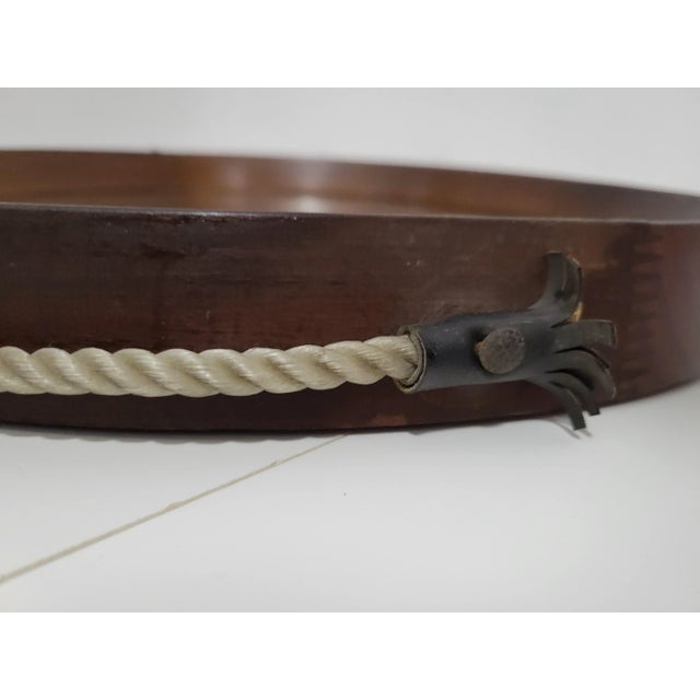 Wood 1960s Danish Modern Teak Wall Mirror Attrib. To Luxus For Sale - Image 7 of 9