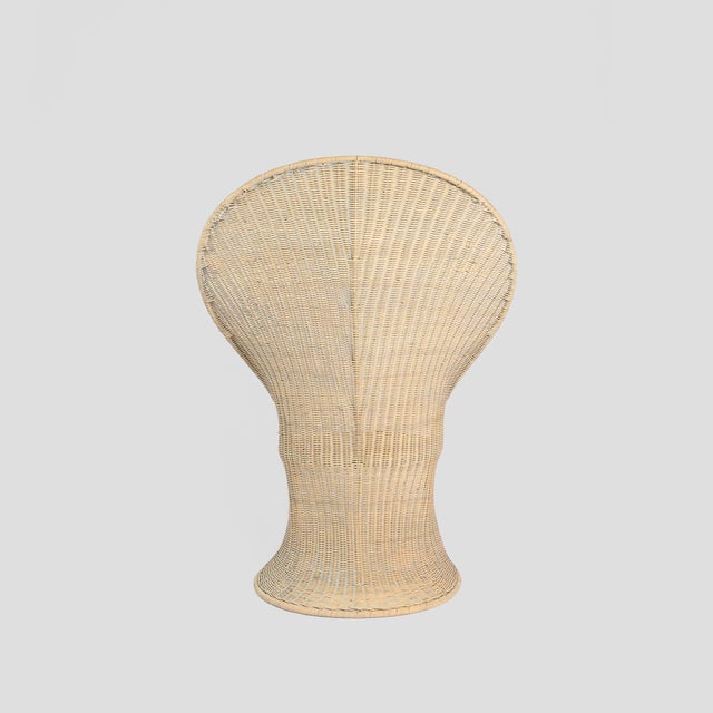 Art Nouveau Rattan Cobra Chair in Dove Grey For Sale - Image 3 of 3