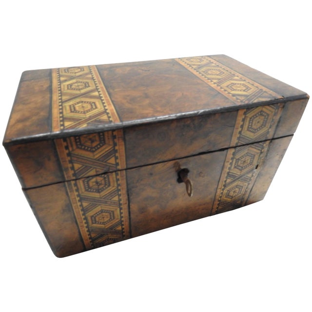 19th Century English Tunbridge Walnut Tea Caddy For Sale - Image 10 of 10