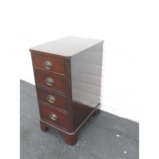 Kindel Tall and Narrow Mahogany Nightstands End Bedside Tables a Pair 6443 For Sale - Image 12 of 17