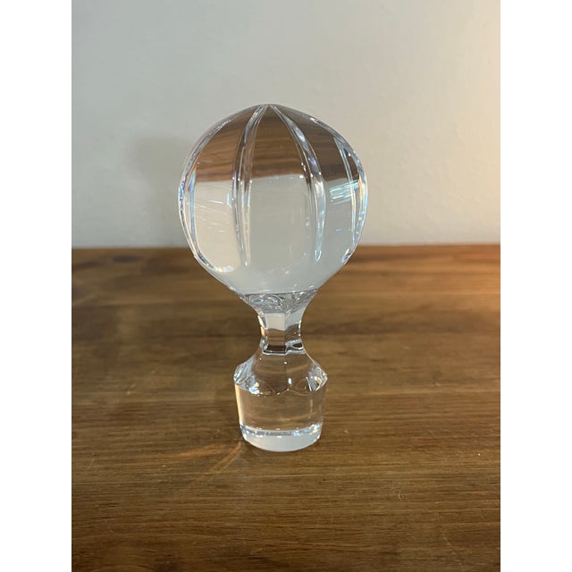 Vintage European Cut Crystal Decanter With Globe Stopper Mid-Century Barware For Sale - Image 4 of 8