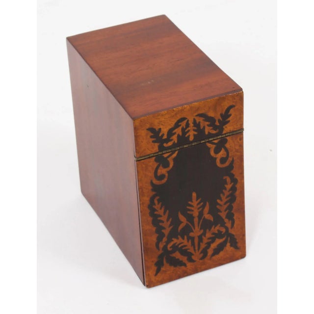19th Century George IV Gonçalo Alves & Amboyna Marquetry Tea Caddy, 1825 For Sale - Image 16 of 18