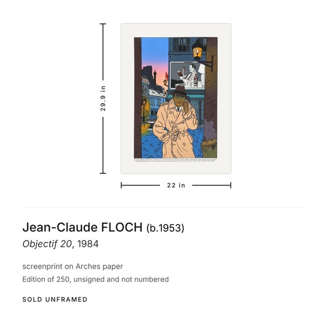 Illustration 1984 Jean-Claude Floch Objectif 20 Screenprint For Sale - Image 3 of 3