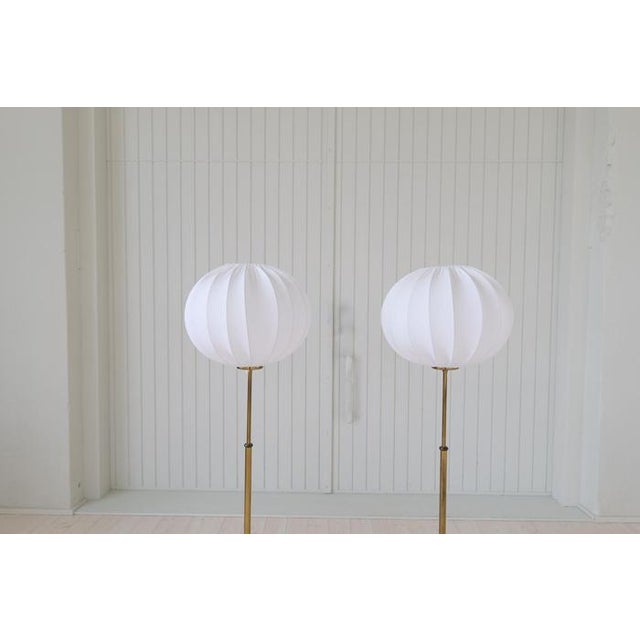 Metal Mid-Century Modern Model G2326 Floor Lamps attributed to Josef Frank for Svenskt Tenn, Sweden, 1950s, Set of 2 For Sale - Image 7 of 15