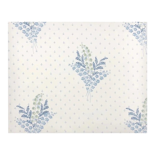 Jane Shelton Blue Astor Lily Cotton Fabric- 2 Yards For Sale