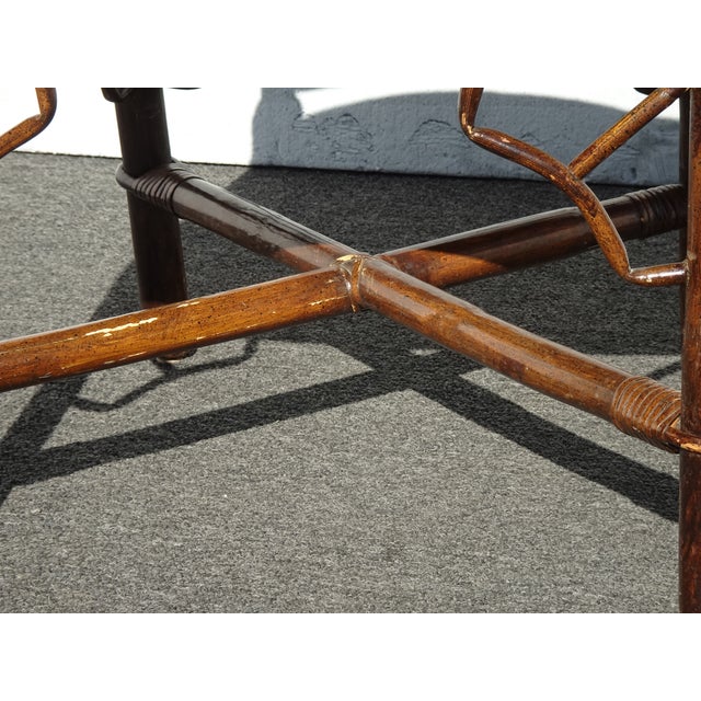 Chairs Chinese Chippendale - Set Four French Country Bamboo Dining Room Chairs For Sale - Image 14 of 16