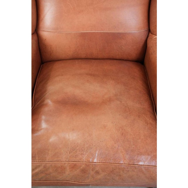 English-Style Cowhide Wing Armchairs, Set of 2 For Sale - Image 5 of 14
