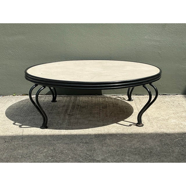 Vintage Round Stone Top Coffee Table For Sale - Image 11 of 12