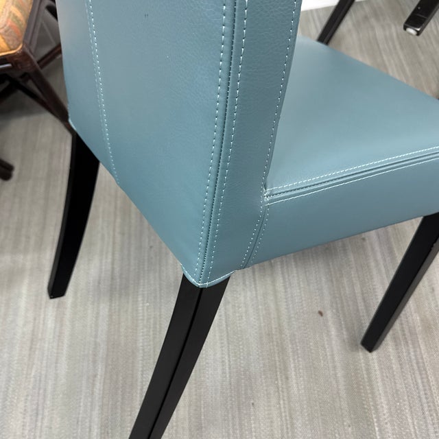 Crate & Barrel Lowe Leather Side Dining Chair, Pair For Sale - Image 9 of 12