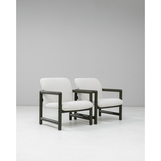 Wood 20th Century Czech Lounge Chairs With Green Tubular Frames - A Pair For Sale - Image 7 of 18