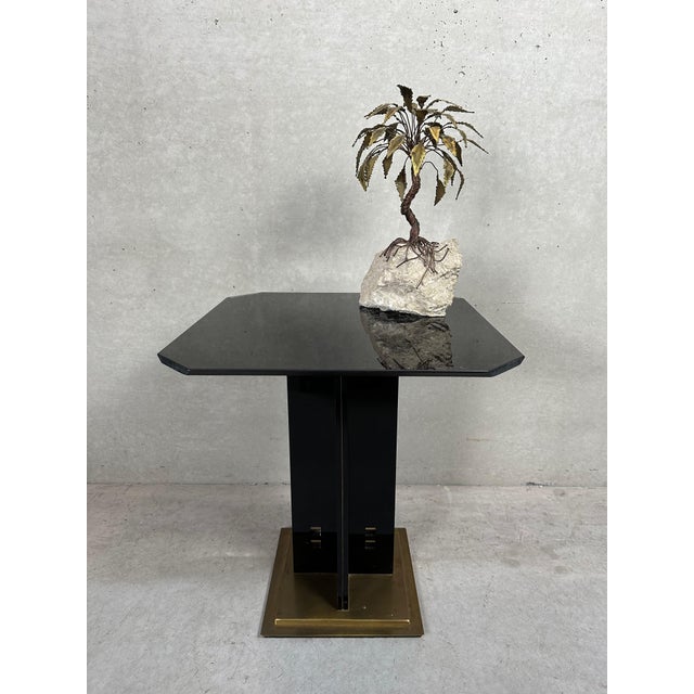 Hollywood Regency Side Table in Black and Gold For Sale - Image 4 of 10