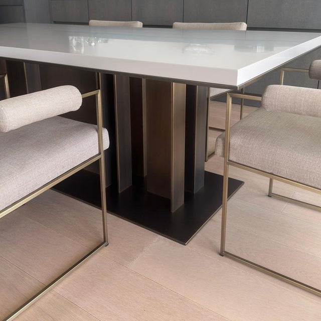 This Nila bronze dining table by Italian designer Davide Sozzi for Promemoria was produced in Italy in 2019 and combines a...