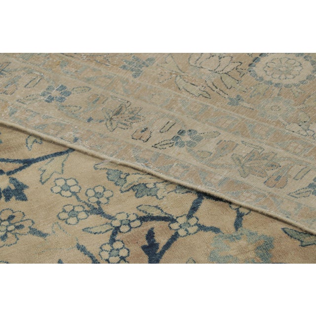 Textile Oversized Antique Persian Kerman Rug With Distressed Floral Design - Rug & Kilim For Sale - Image 7 of 7