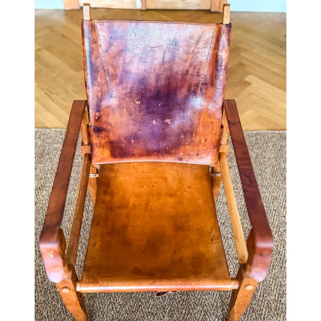 Cognac Leather Safari Chair by by Wilhelm Kienzle, 1950s For Sale - Image 10 of 17