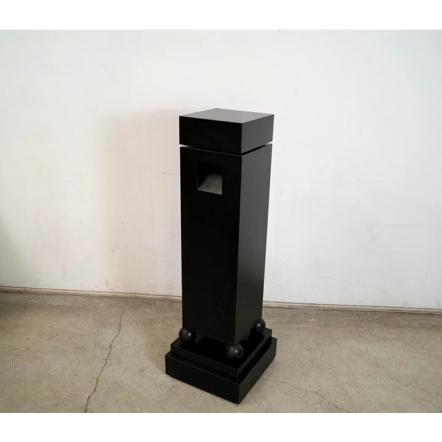 1990’s Postmodern Swivel Top Pedestal Display Column For Sale - Image 4 of 12