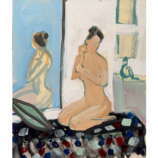 Expressionist Studio Figure Painting on Panel by Hartman For Sale