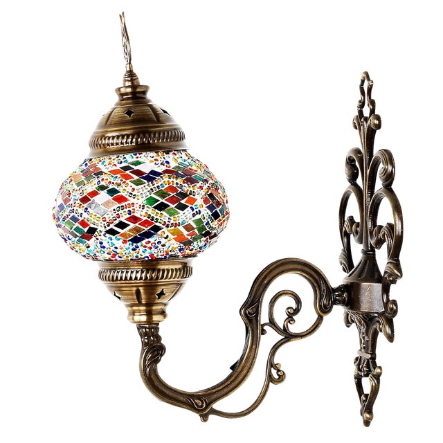 Turkish Tribal Handmade Mosaic Wall Sconce Chairish