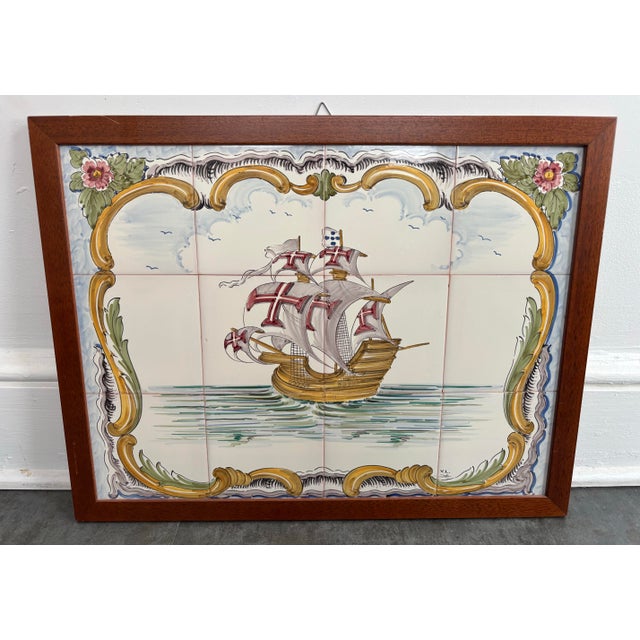 Italian Delft Inspired Majolica Tile Wall Mural Backsplash Art For Sale - Image 10 of 10