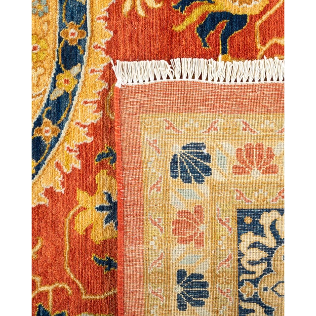 2000 - 2009 Mogul, One-of-a-Kind Hand-Knotted Area Rug - Orange, 8' 0" x 10' 6" For Sale - Image 5 of 8