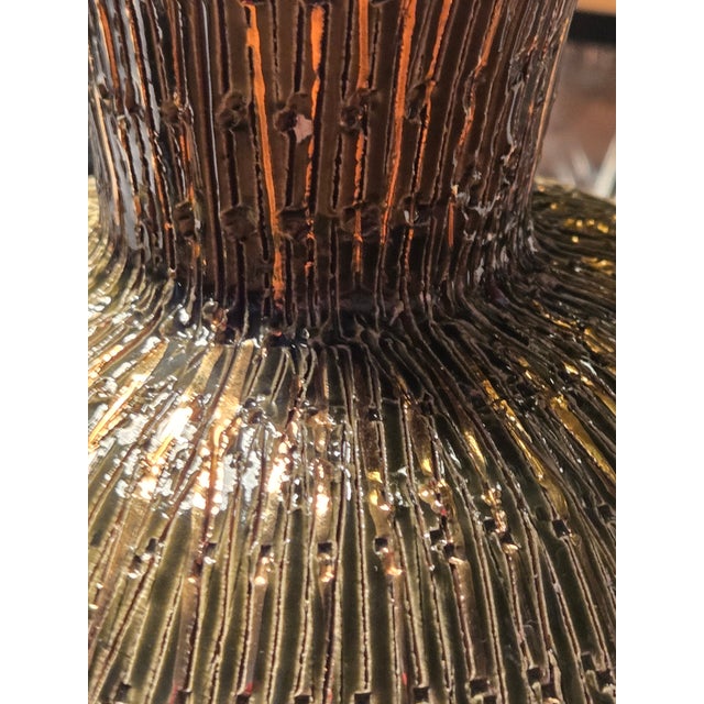 Gold Vintage Aldo Loni Raymor Pedestal Bowl/Vase For Sale - Image 8 of 9