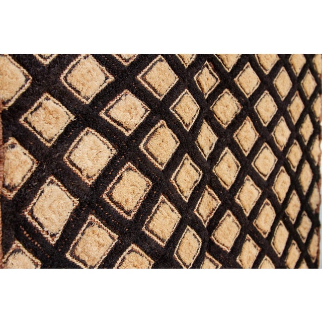 1950s Diamond Motif African Kuba Cloth Panel For Sale - Image 5 of 7