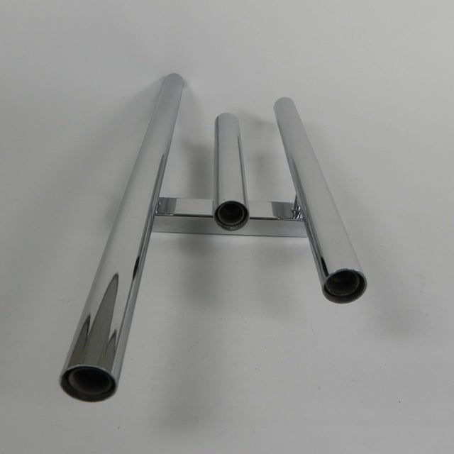 Metal Tede Light Wall Lamp with 3 Chrome Cylinders, 1970s For Sale - Image 7 of 18