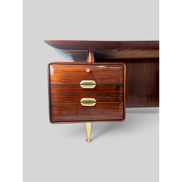 Mid-Century Italian Executive Table Desk by Vittorio Dassi, 1950s For Sale - Image 18 of 18