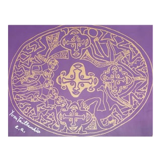 Yvon Taillandier, Tribal violet, 2018, Silkscreen For Sale
