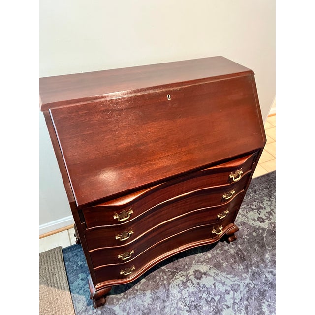Wood Maddox Mahogany Slant Front Secretary Desk For Sale - Image 7 of 9