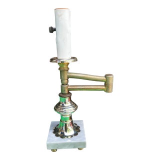 1970s Italian Marble Base Extending Desk Lamp For Sale