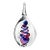 1990s Adam Jablonski Art Glass Teardrop Swirl Ribbon Purple Blue Paperweight Sculpture For Sale