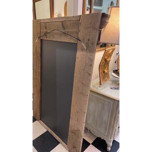 Large French 19th Century Neutral Trumeau Wall Mirror With Natural Wood Finish For Sale - Image 9 of 9