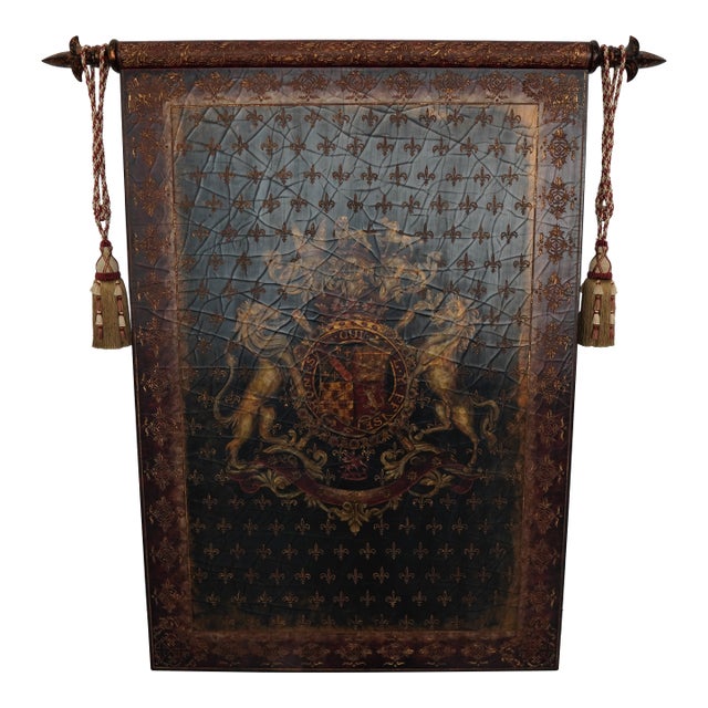 Vintage Castilian Imports Heraldic Fleur-De-Lis Wall Panel For Sale