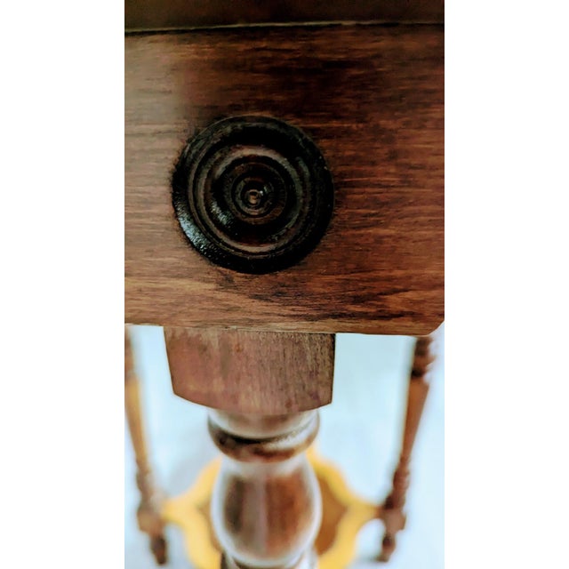 Vintage Oval Walnut Side Table With Carved Legs and Pie Crust Edge For Sale In Los Angeles - Image 6 of 8
