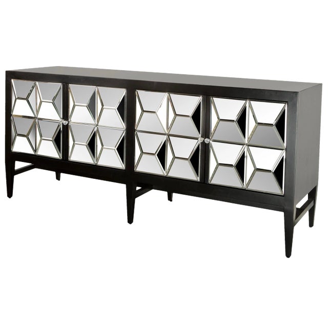 Contemporary Wooden & Glass Spike Sideboard For Sale