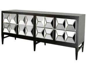 Contemporary Wooden & Glass Spike Sideboard