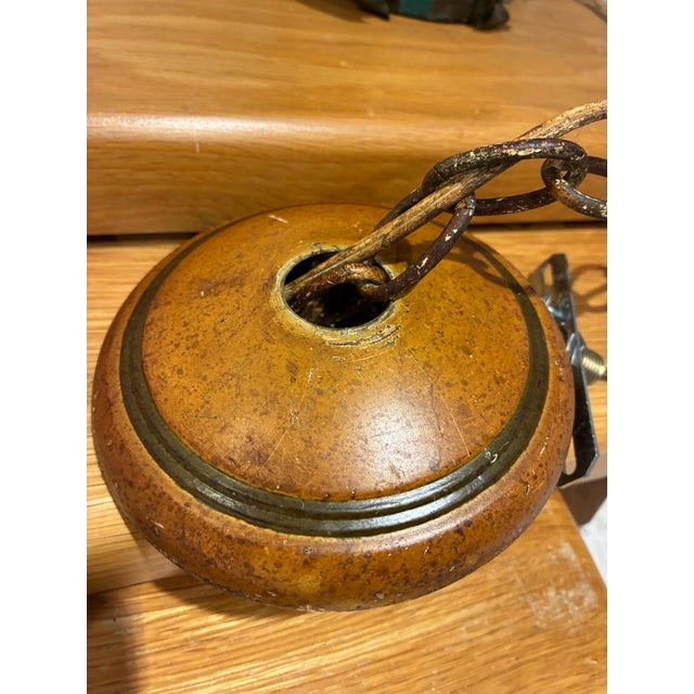 Vintage Painted Folk Art Lantern Pendant Fixture For Sale - Image 11 of 12