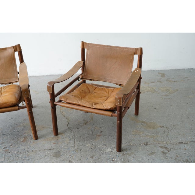 Pair of Arne Norell “Safari” Rosewood Lounge Chairs, Model Scirocco — Sweden, 1960s For Sale - Image 15 of 18