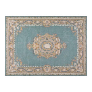 Vintage Chinese Art Deco Hand Knotted Wool Rug, 9'8x13'6 For Sale