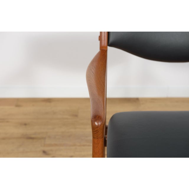 Mid-Century Teak & Leather Armchair, Denmark, 1960s For Sale - Image 11 of 17