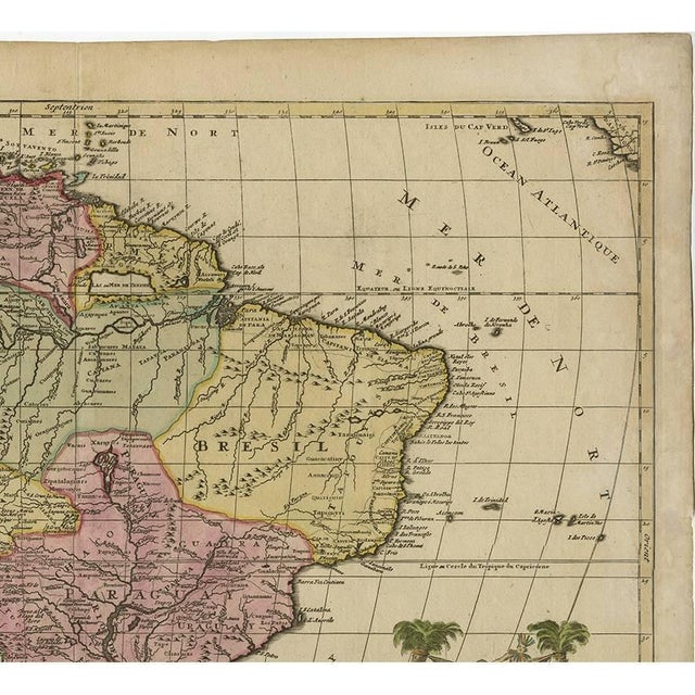 Antique Dutch Hand-Colored Engraved Map of South America attributed to Elwe, 1792 For Sale - Image 3 of 10