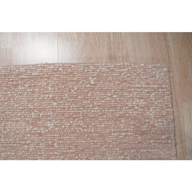 Champagne 6x9 Freya Graceful Pink Minimalist Contemporary Handmade Wool Carpet Rug For Sale - Image 8 of 8
