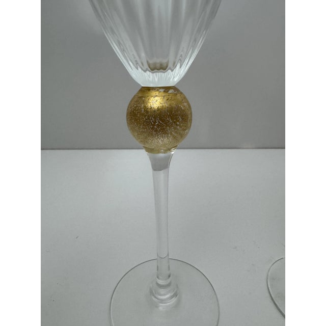 1990s VIntage and Rare Union Street Glass. Gold Wine Manhattan 9.5" H X 2.5" For Sale - Image 5 of 5