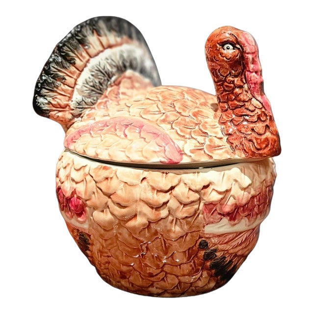 Late 20th Century Traditional Turkey Soup Tureen / Thanksgiving Decor For Sale