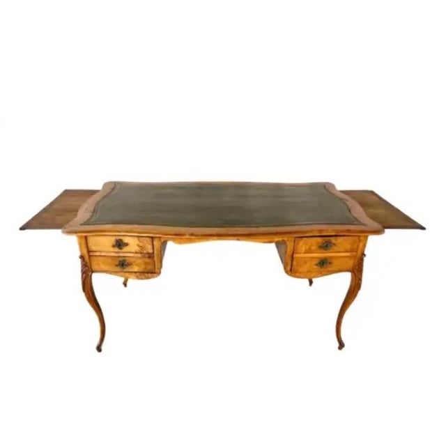 Tan Louis XV Fruitwood Bureau Plat - Writing Desk For Sale - Image 8 of 16