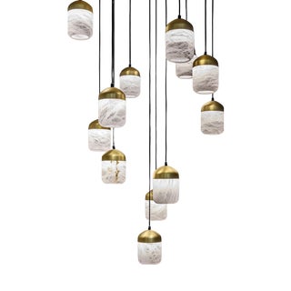 Glans Pendant Lamps by United Alabaster, Set of 12 For Sale