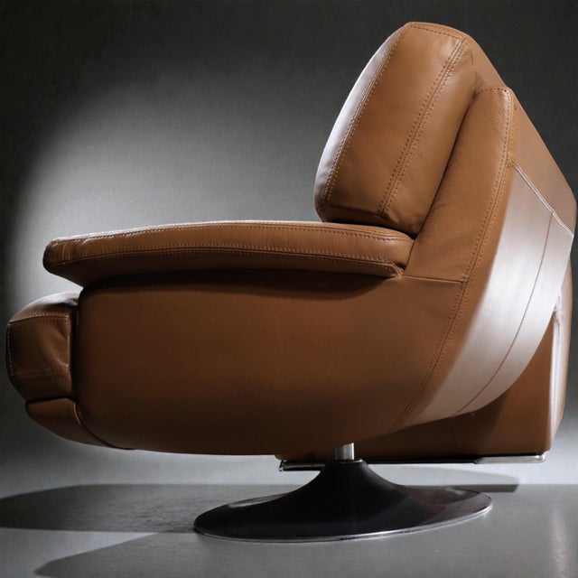 Loom Sculptural Leather Sofa & Lounge Chair Set For Sale In Miami - Image 6 of 8